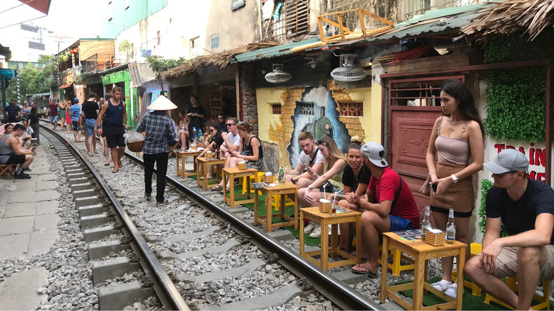 Train street cafes - a specialty not to be missed